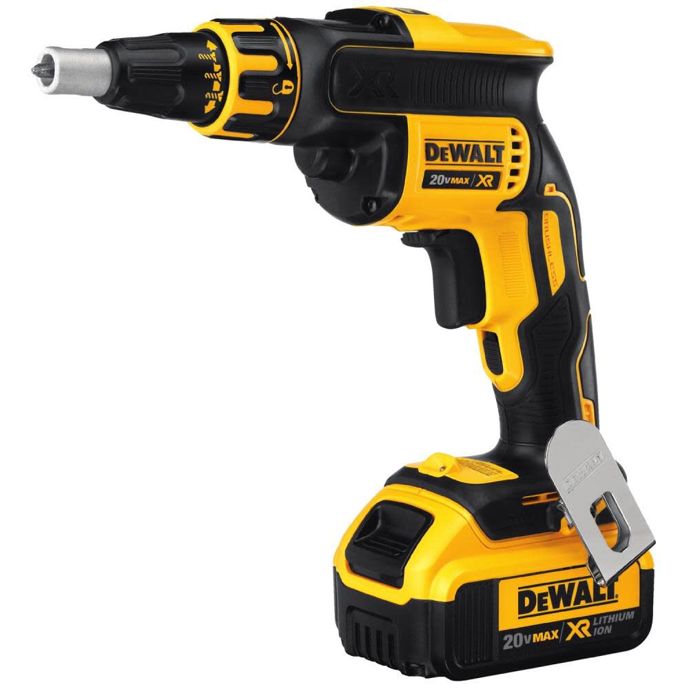 DEWALT 20 V MAX XR Li-ion Brushless Drywall Screwgun Kit (4.0Ah) DCF620M2 from DEWALT