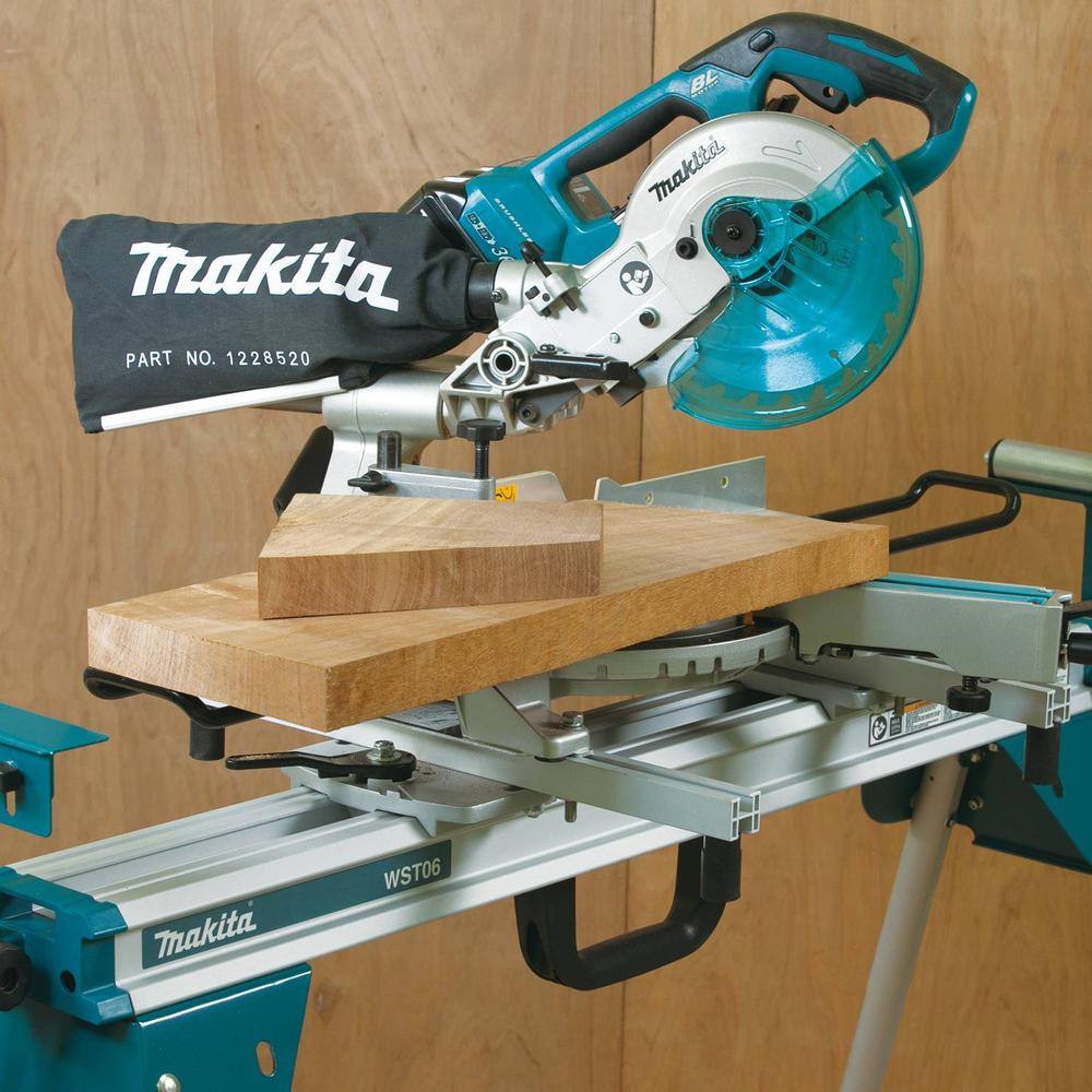 Makita 12 in. Dual-Bevel Sliding Compound Miter Saw with Laser with bonus Compact Folding Miter Saw Stand LS1219L-WST06