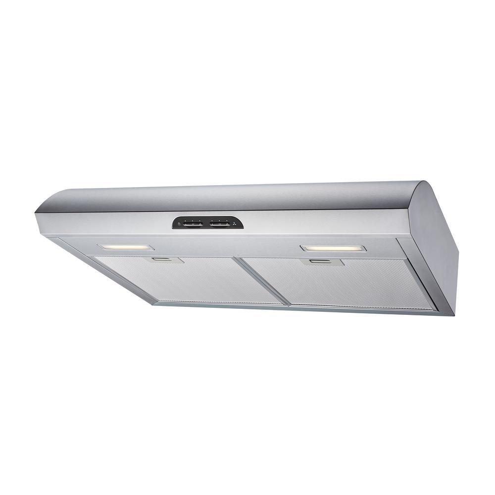 Winflo 30 in 483 CFM Convertible Under Cabinet Range Hood in Stainless Steel with Mesh Filters and Touch Controls