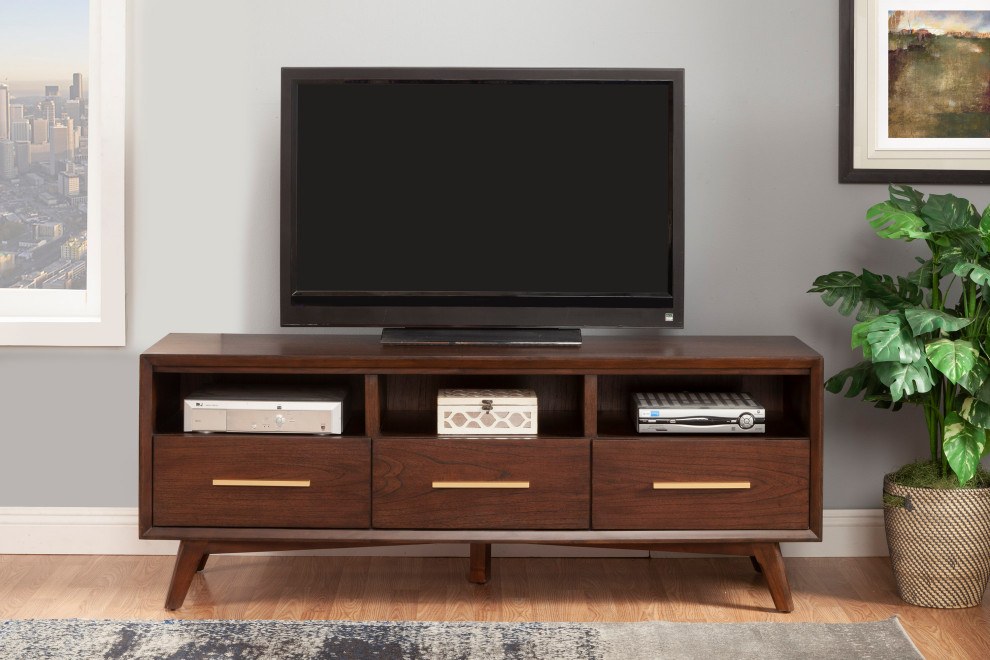 Gramercy TV Console   Midcentury   Entertainment Centers And Tv Stands   by Alpine Furniture  Inc  Houzz