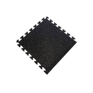 Black with Gray Speck 24 in. x 24 in. Finished Side Recycled Rubber Floor Tile (16 sq. ft. case) EZFLEXSDBG