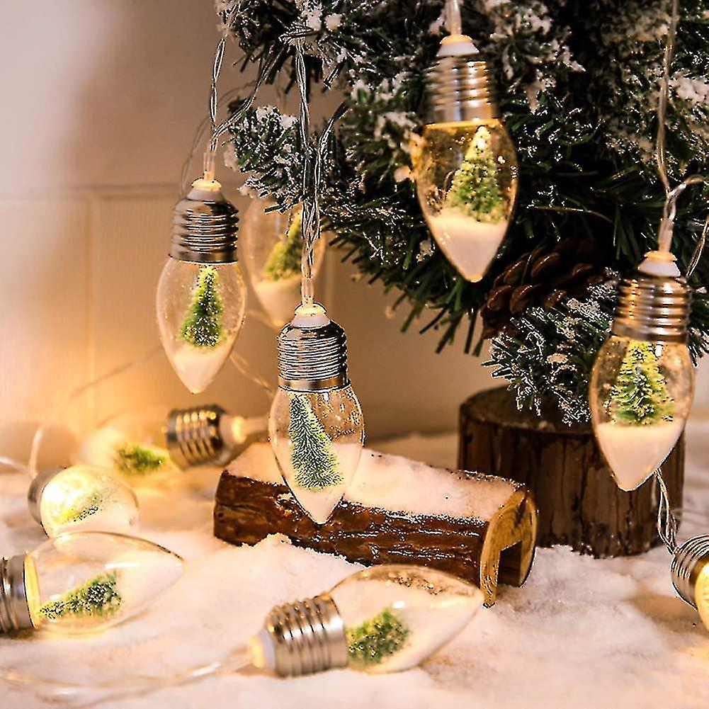 7ft Christmas Snow Globe String Lights With 10 Led Fairy Bulb Lights Christmas Tree Decorations Battery Powered-batteries Not Included