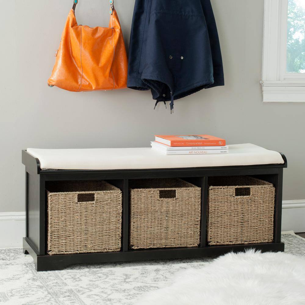 SAFAVIEH Lonan Black Storage Bench AMH5733E