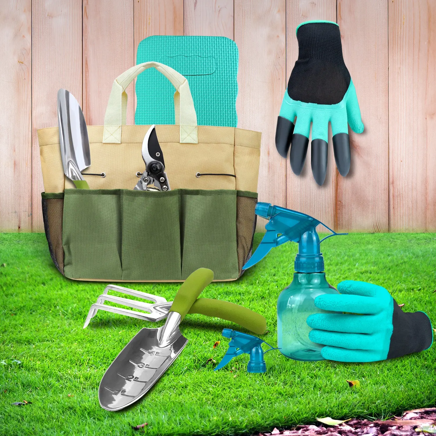 Gardening Tools Set With 3Pcs Garden Hand Tools  Sprayer Gardening Kneeler And Gardening Claws Gloves Tools Gardening