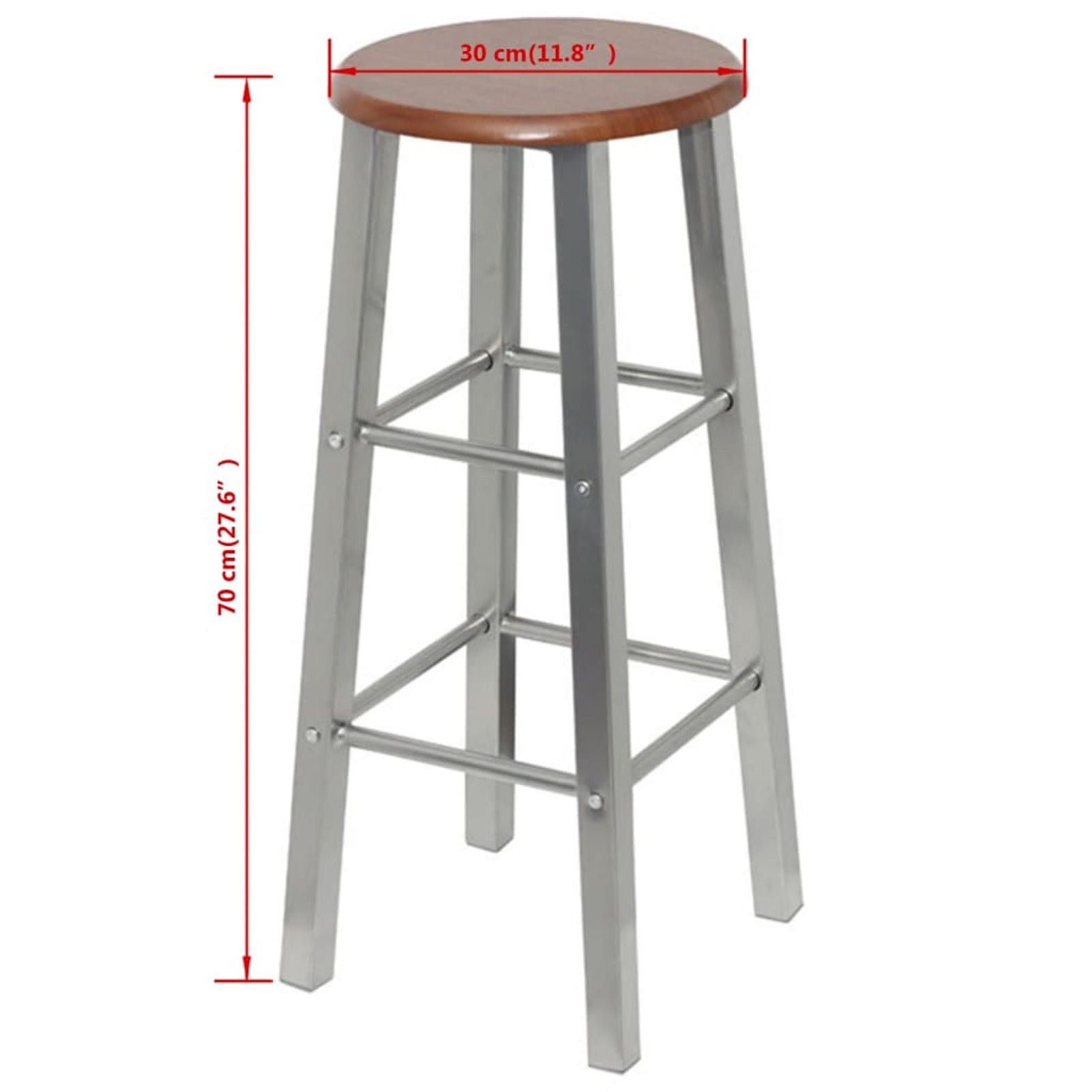 ametoys Bar Stools 2 pcs Metal with MDF Seat