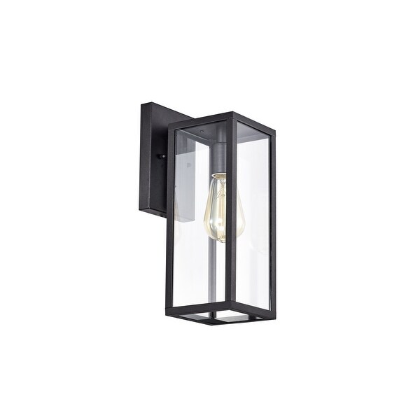 Large 1 Light Transparent Glass Outdoor Wall Lantern in Black - 13.75*5*7.25 Shopping - The Best Deals on Outdoor Wall Lanterns | 38833545