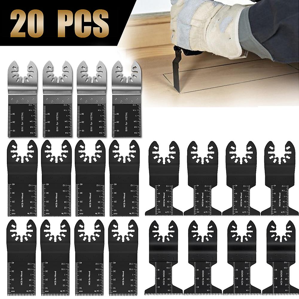 20Pcs Oscillating Multitool Blades Set Precision for Wood and Metal Oscillating Saw Blades Kit