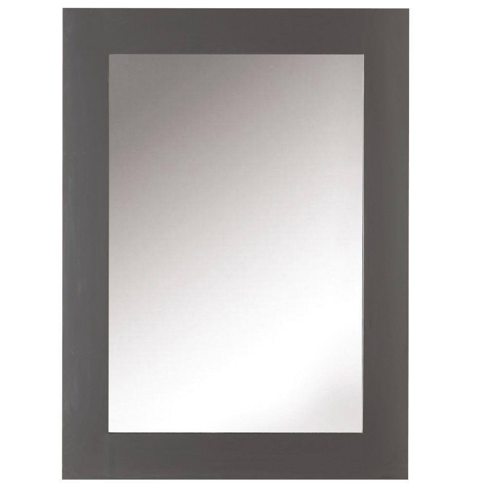 Home Decorators Collection Sonoma 22 in. W x 30 in. H Framed Rectangular Bathroom Vanity Mirror in Dark Charcoal 8106500270