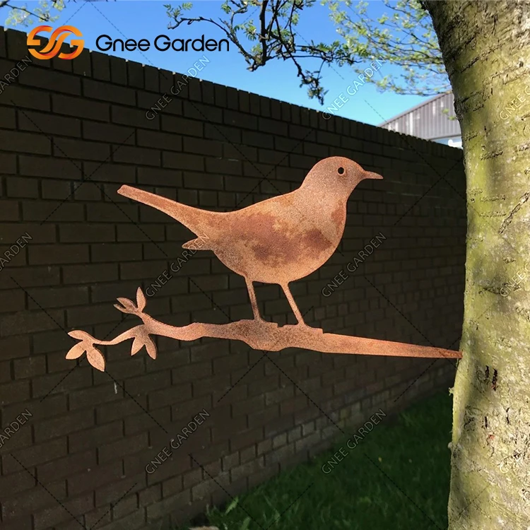 Rust garden decoration outdoor animals metal bird for garden decor metal art modern corten steel