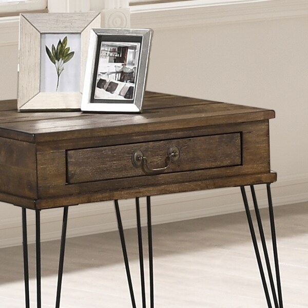 Furniture of America Perrin Urban Oak 22-inch 1-drawer Side Table