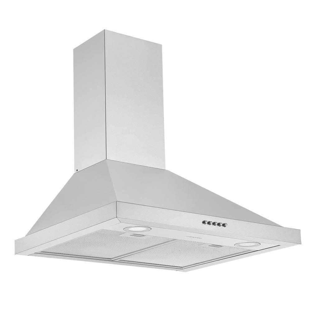 Ancona 24 in 280 CFM Convertible Wall Mount Pyramid Range Hood in Stainless Steel