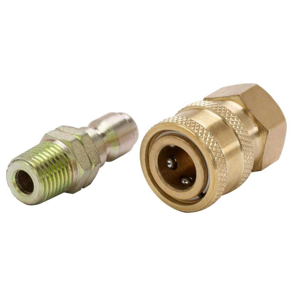 Powercare 14 in. Male to 14 in. Female Quick-Connect NPT Brass Coupler AP31038B