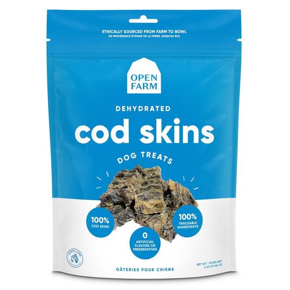 OPEN FARM DEHYDRATED GRAIN FREE COD SKINS DOG TREATS;