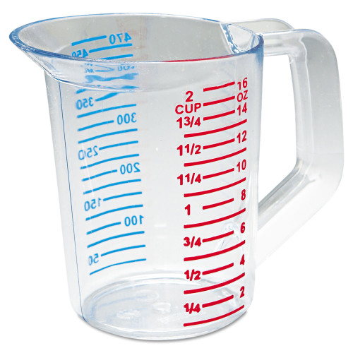 Rubbermaid Commercial Bouncer Measuring Cup， 16 oz， Clear (3215CLE)