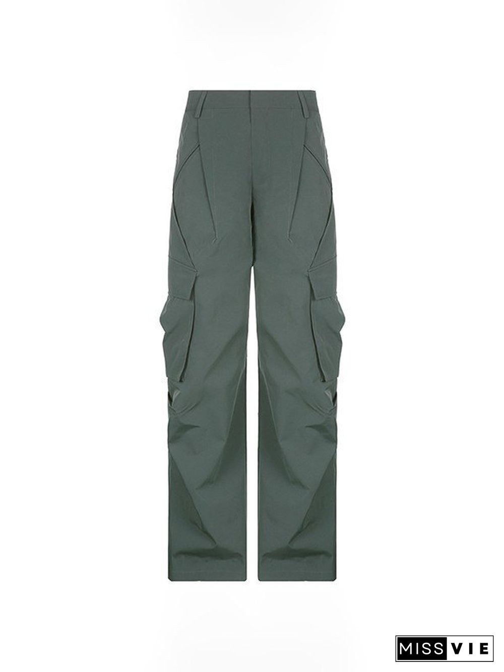 Ruched Pleated Baggy Parachute Cargo Pants