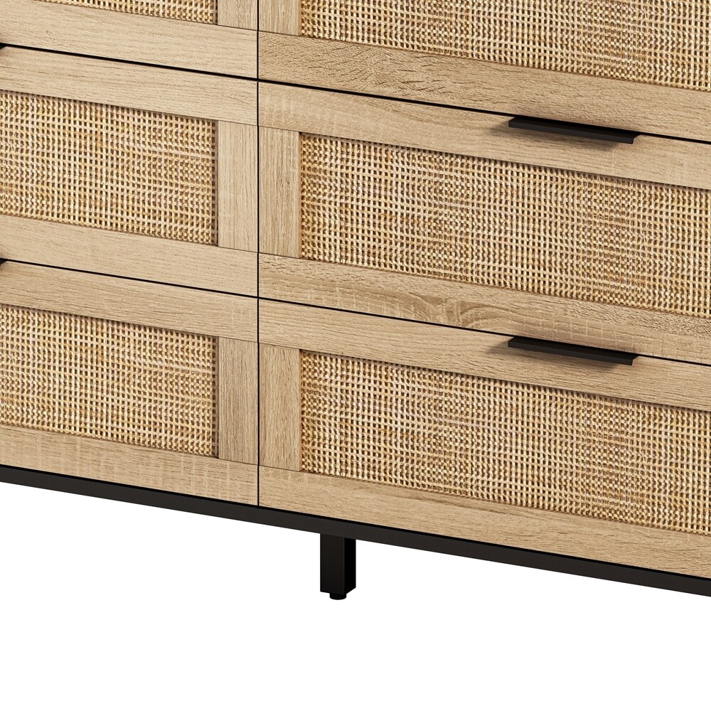 Drawers Rattan Storage Cabinet