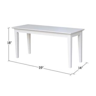 International Concepts Pure White Shaker Bench BE08-39