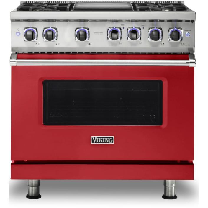 Viking 36-inch Freestanding Gas Range with Elevation Burners VGR7362-4GSMLP