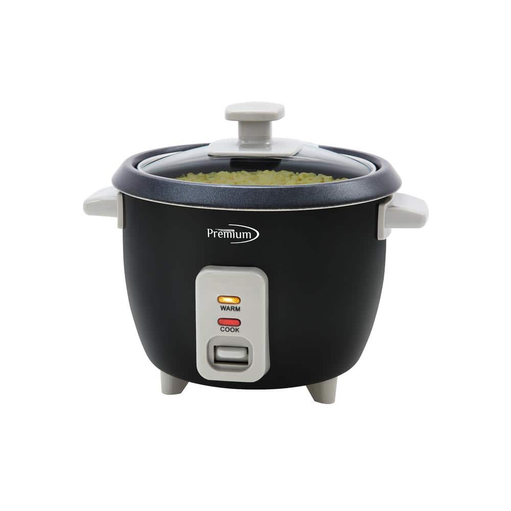 Premium LEVELLA 6-Cup Black Rice Cooker and Rice Steamer with Non-Stick Cooking Pot PRC0635B