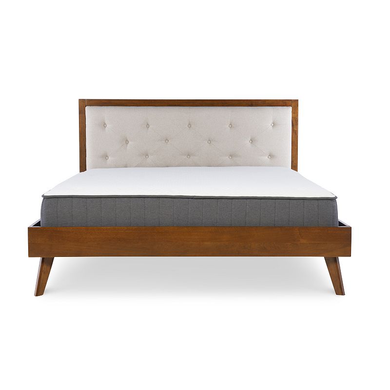 Linon Reid Mid-Century Modern Platform Queen Bed