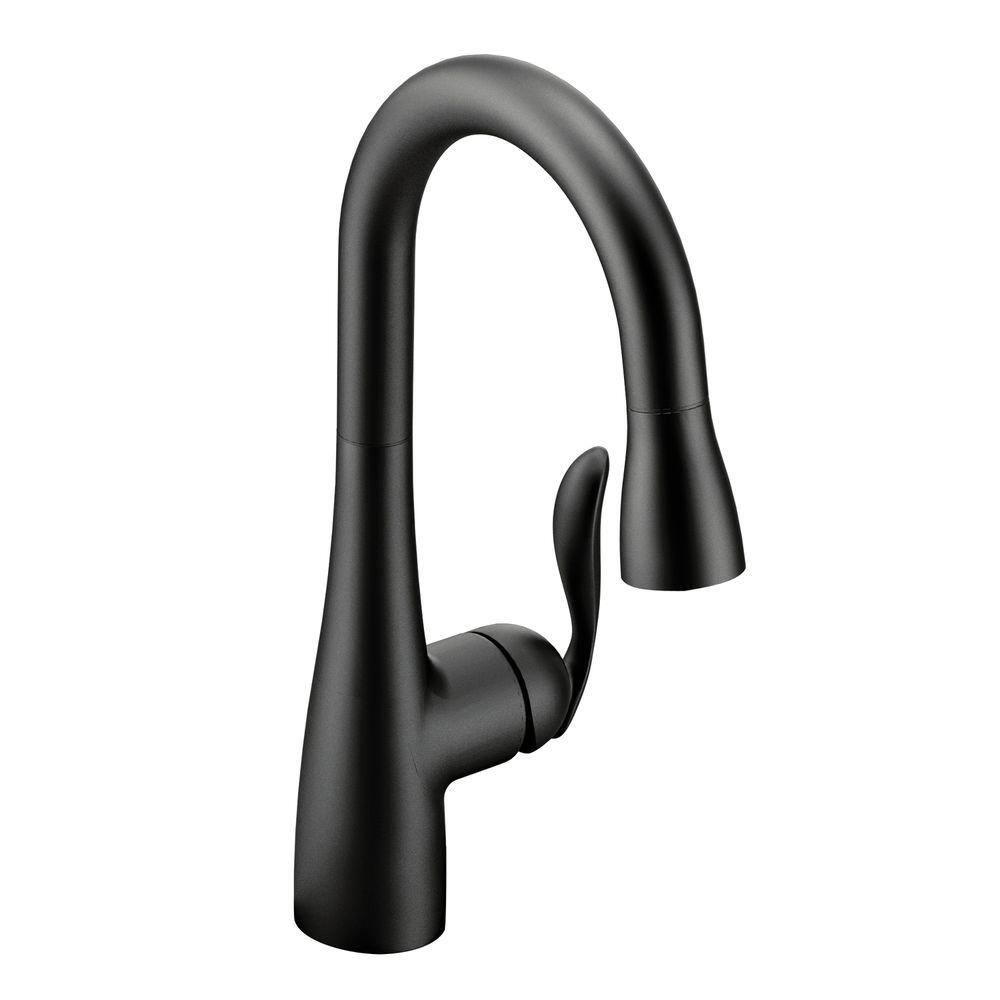 MOEN Arbor Single-Handle Pull-Down Sprayer Bar Faucet with Reflex and Power Clean in Matte Black 5995BL