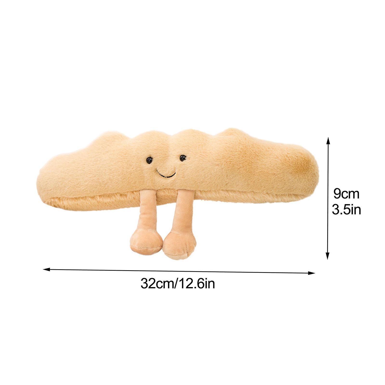 Creative Toast Bread Pillow Plush Toy Simulation Snack Pillow Comforting Doll， Baguette