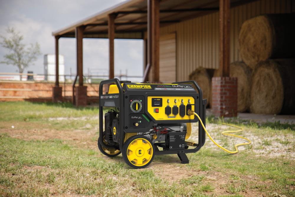 Champion 7500 Watt Dual Fuel Portable Generator with Electric Start ;