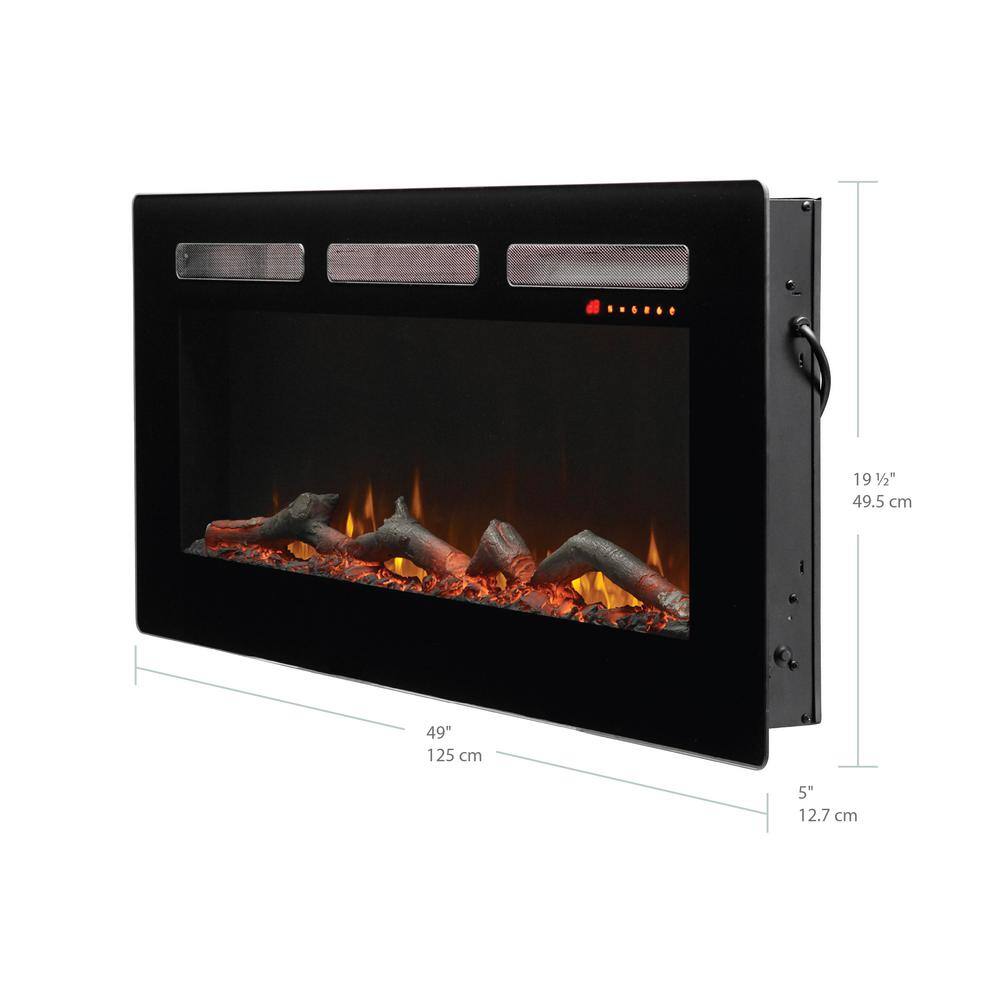 Dimplex Sierra 48 in. WallBuilt-in Linear Electric Fireplace in Black SIL48