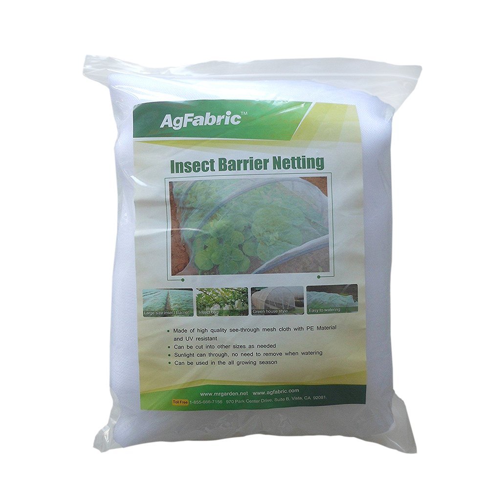 Agfabric Standard Insect Screen & Garden Netting against Bugs, Birds & Squirrels - 4'x10' of Mesh Netting, White