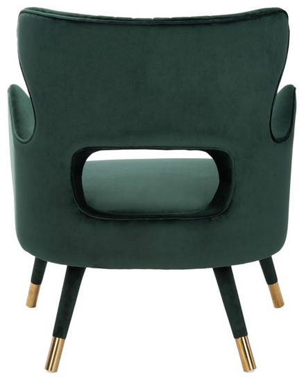 Blair Wingback Accent Chair Forest Green/Gold Safavieh   Midcentury   Armchairs And Accent Chairs   by HedgeApple  Houzz