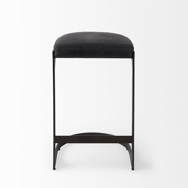 Leather C Shape Metal Counter Stool - 18