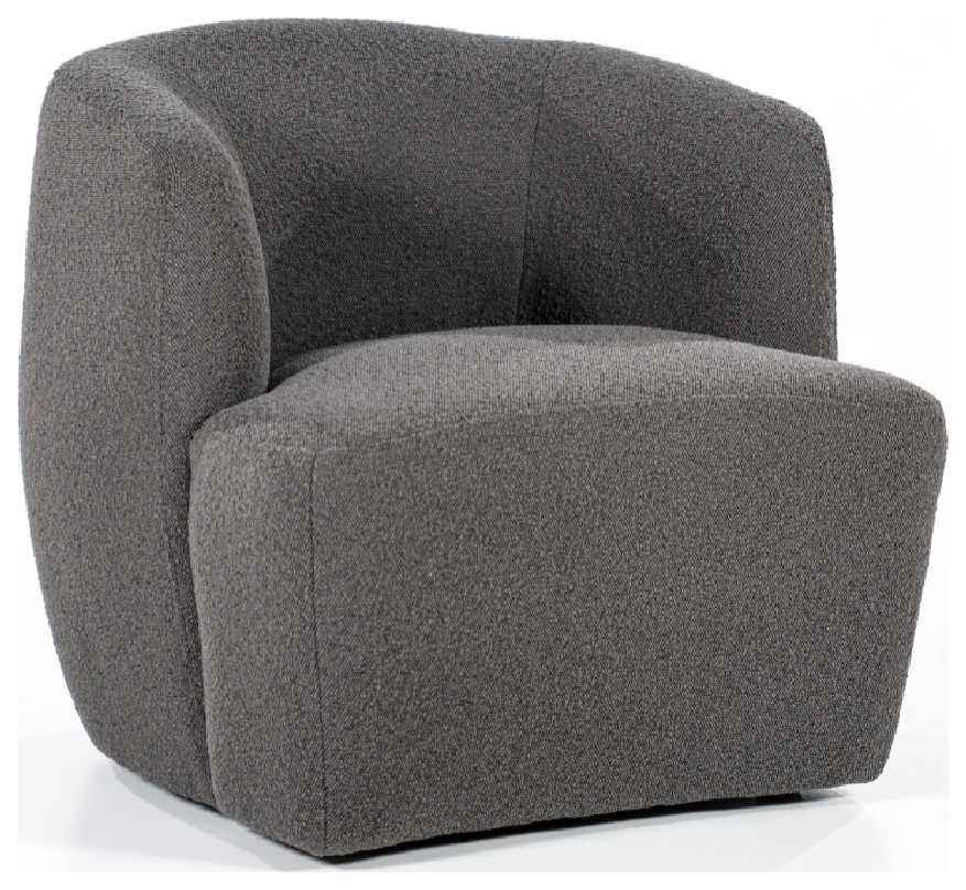 Gray Upholstered Barrel Chair  Eleonora Charlotte   Contemporary   Armchairs And Accent Chairs   by Luxury Furnitures  Houzz