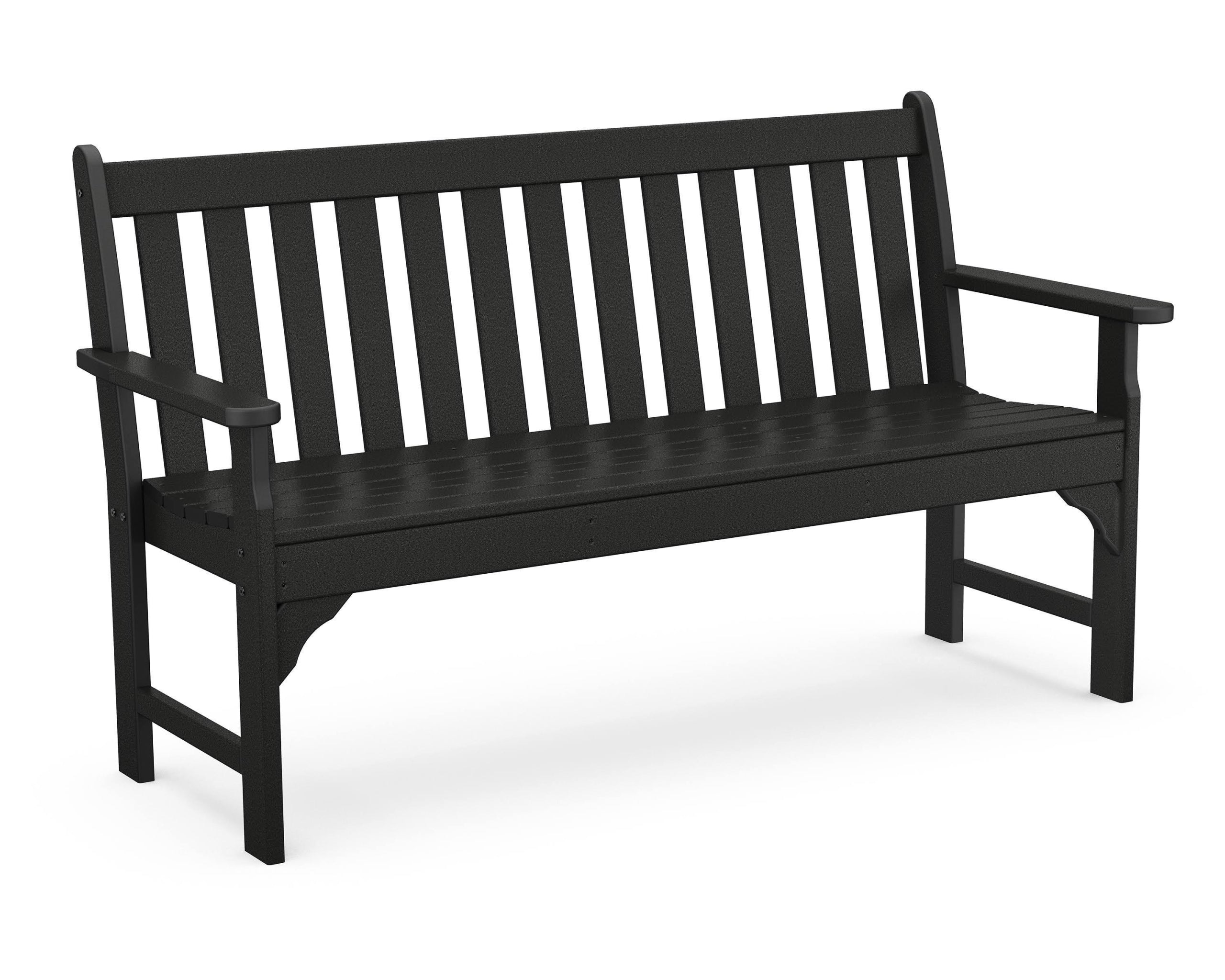 5′ Vineyard Outdoor Bench, in Black