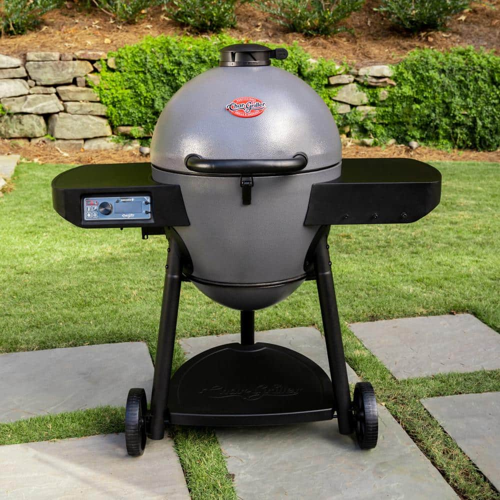 Char-Griller Akorn Auto-Kamado 20-inch Digital WiFi Charcoal Grill in Gray 6480