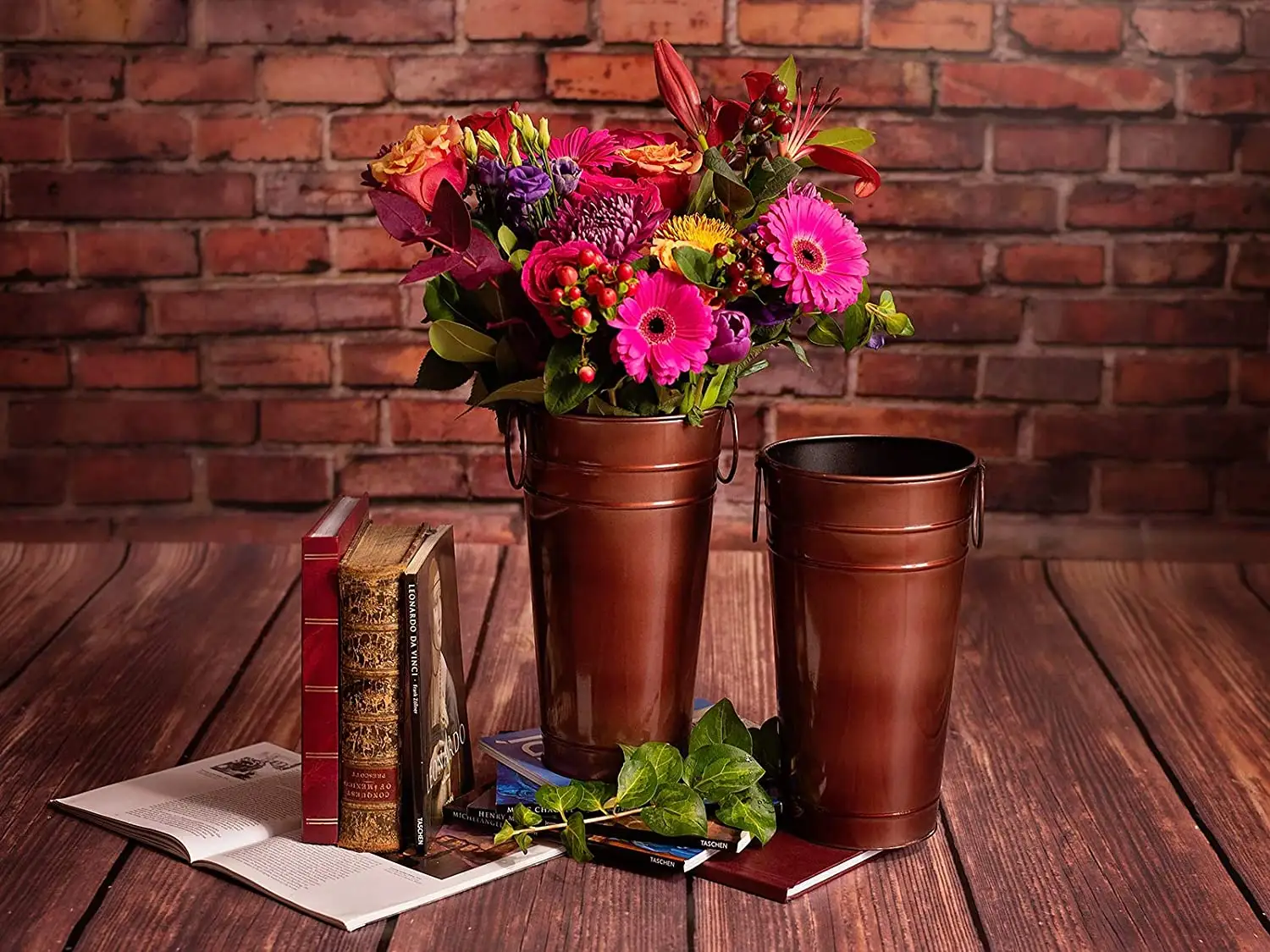 Wholesale retro country home garden decor bucket  metal vase for flower shop