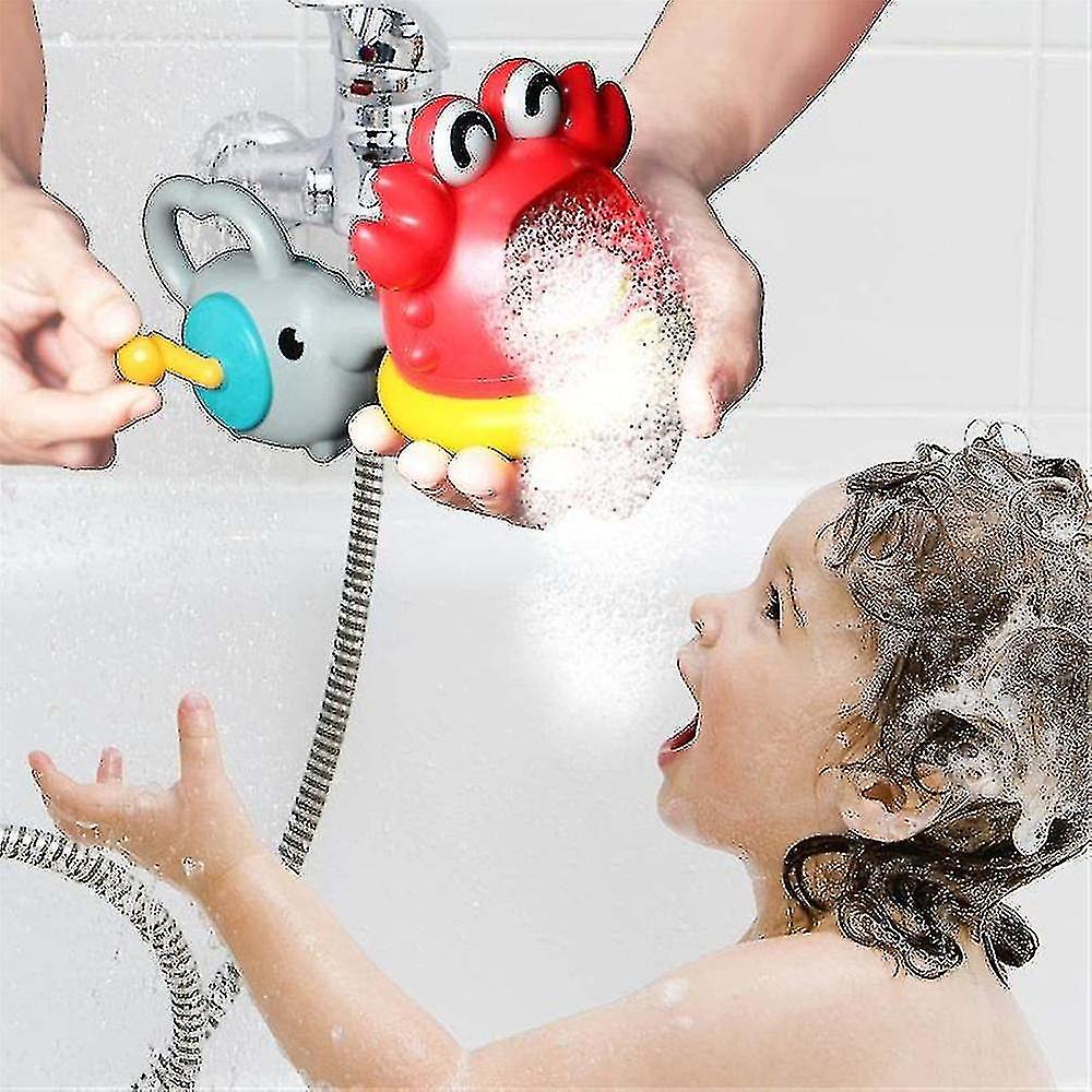 Kids Manual Bubble Maker Bath Toys Cute Shark/ Crab Shape Hand Crank Bubble Making Toy Gift