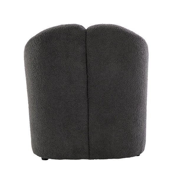 Clément 28 Wide Contemporary Upholstered Accent Barrel Chair with Black Base by HULALA HOME