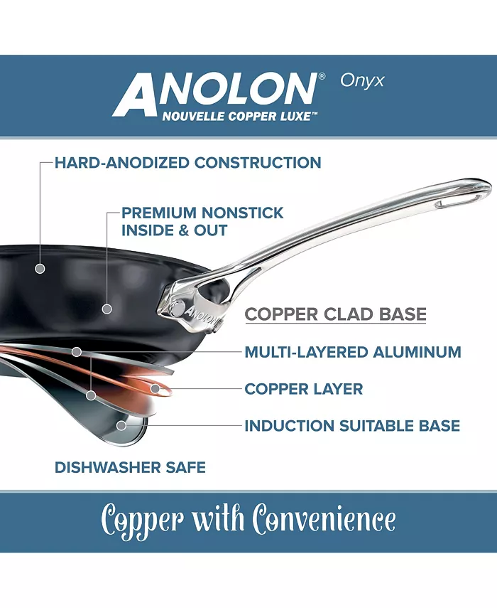 Anolon Nouvelle Copper Luxe Onyx Hard-Anodized Nonstick Twin Pack Skillet