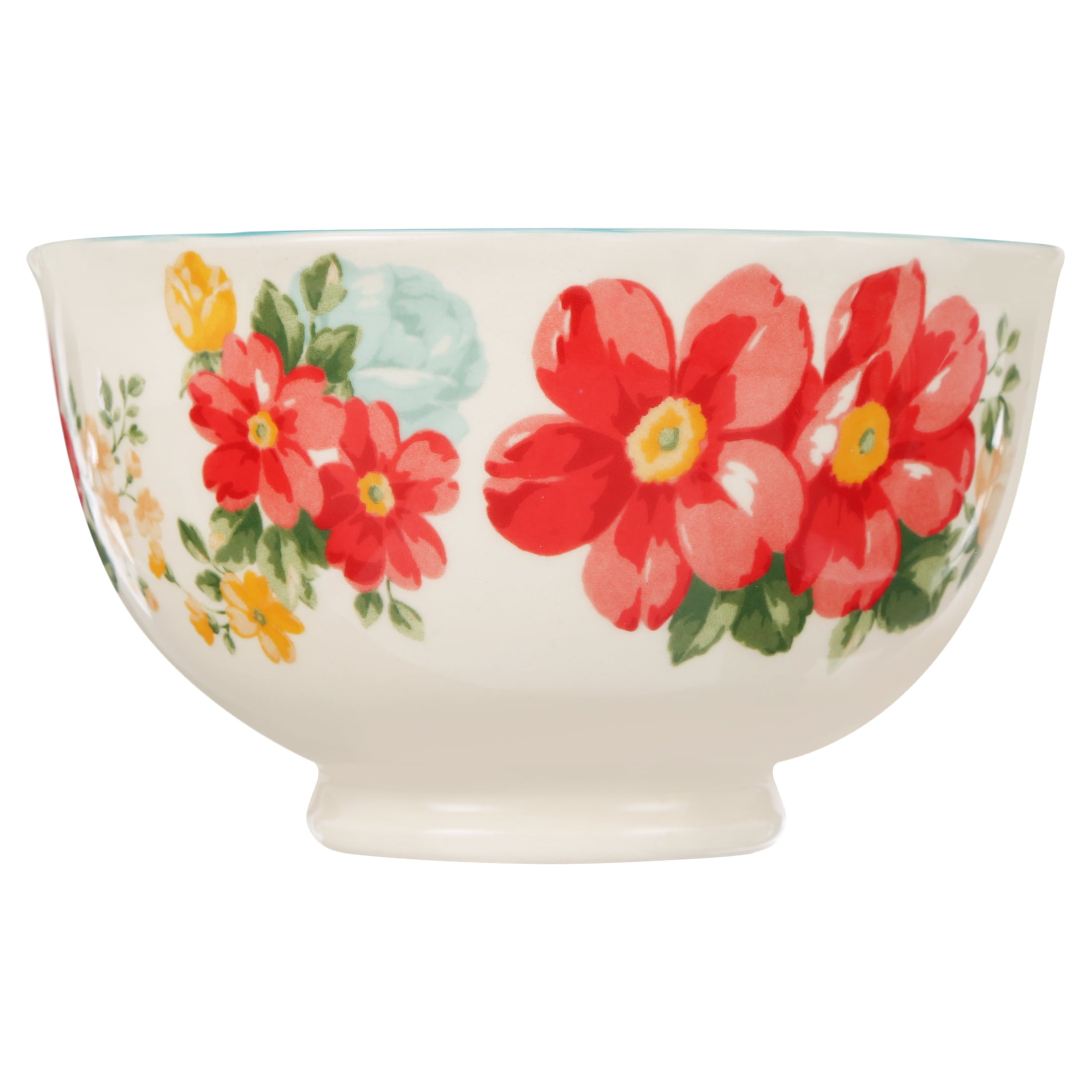 The Pioneer Woman Vintage Floral 4-Piece Footed Bowl Set