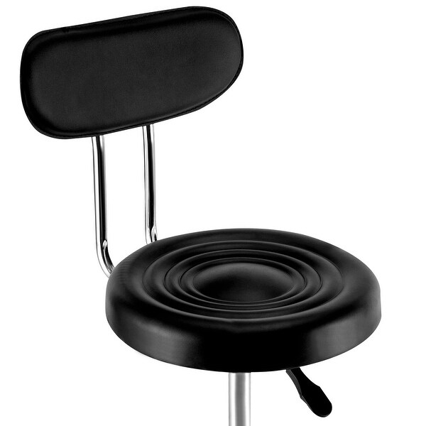 Adjustable Black Rolling Stool Salon Chair with Wheels Swivel Seat