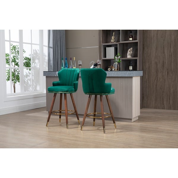 Swivel Bar Stools with Backrest Footrest with a Fixed Height of 360 Degrees for Dining Room， Kitchen， Living Room