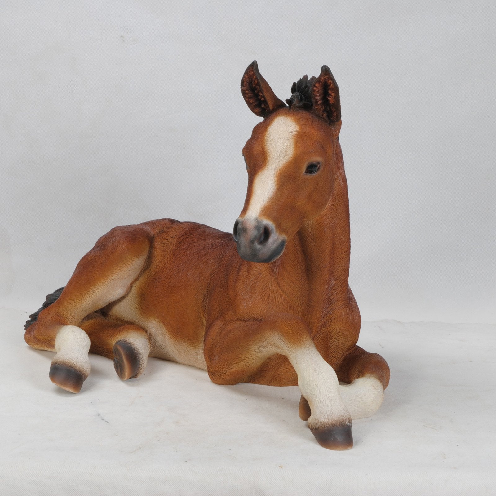 HI-LINE GIFT LTD. LARGE HORSE COLT LAYING DOWN STATUE