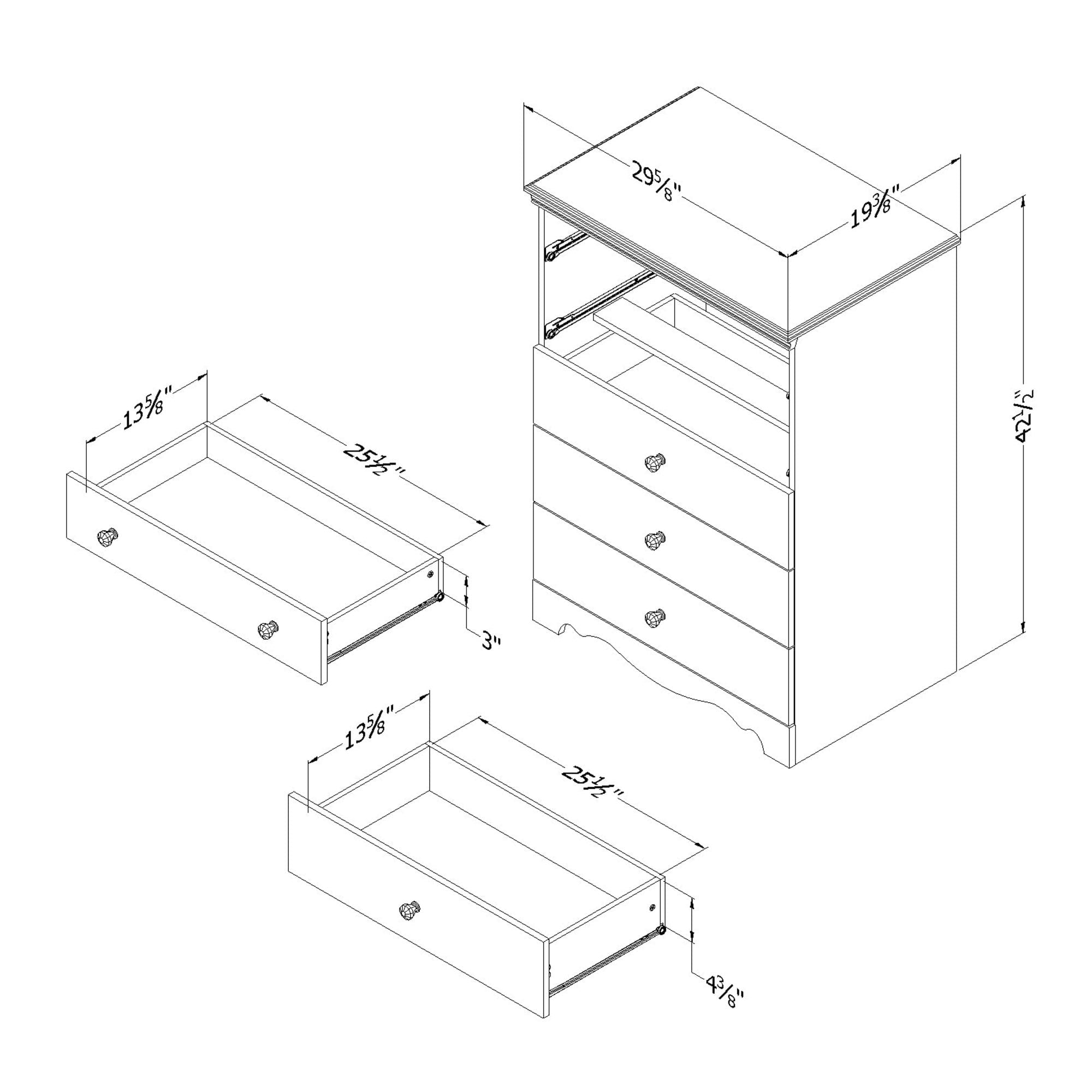 South Shore Crystal 5-Drawer Chest, Pure White