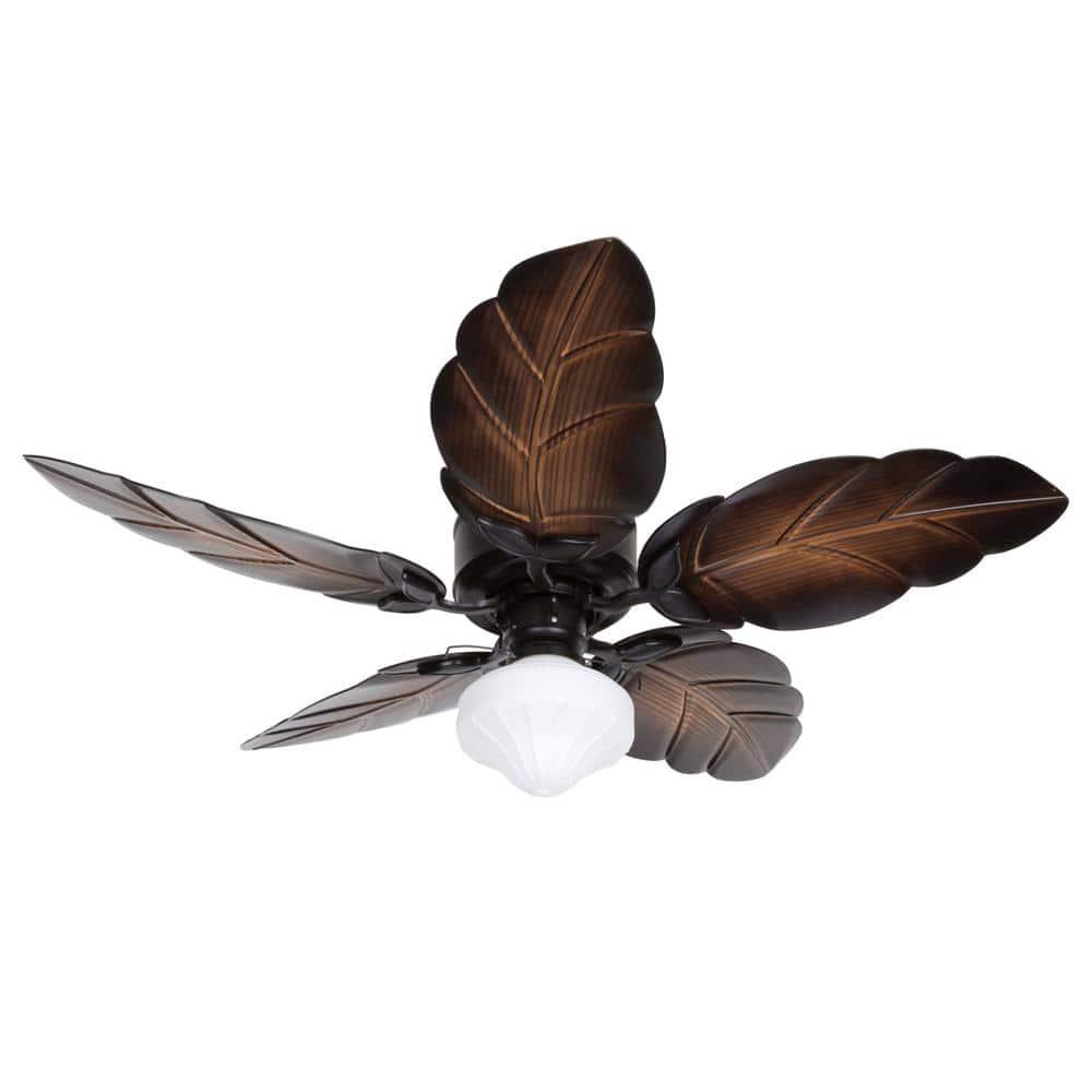 Hampton Bay Nassau 52 in IndoorOutdoor LED Gilded Iron Wet Rated Ceiling Fan with Light Kit and 5 Weather Resistant Blades