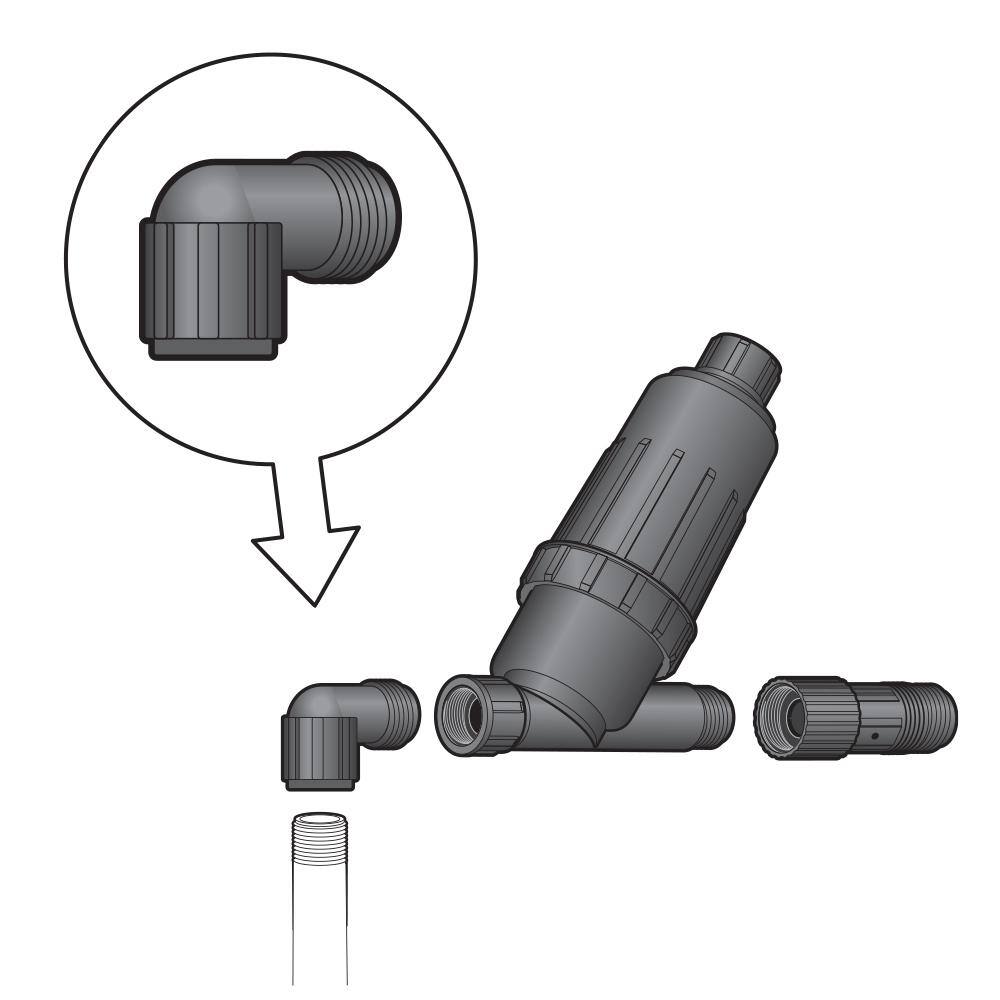 DIG 12 in. PVC Pipe Thread x Hose Thread Conversion Elbow Q59