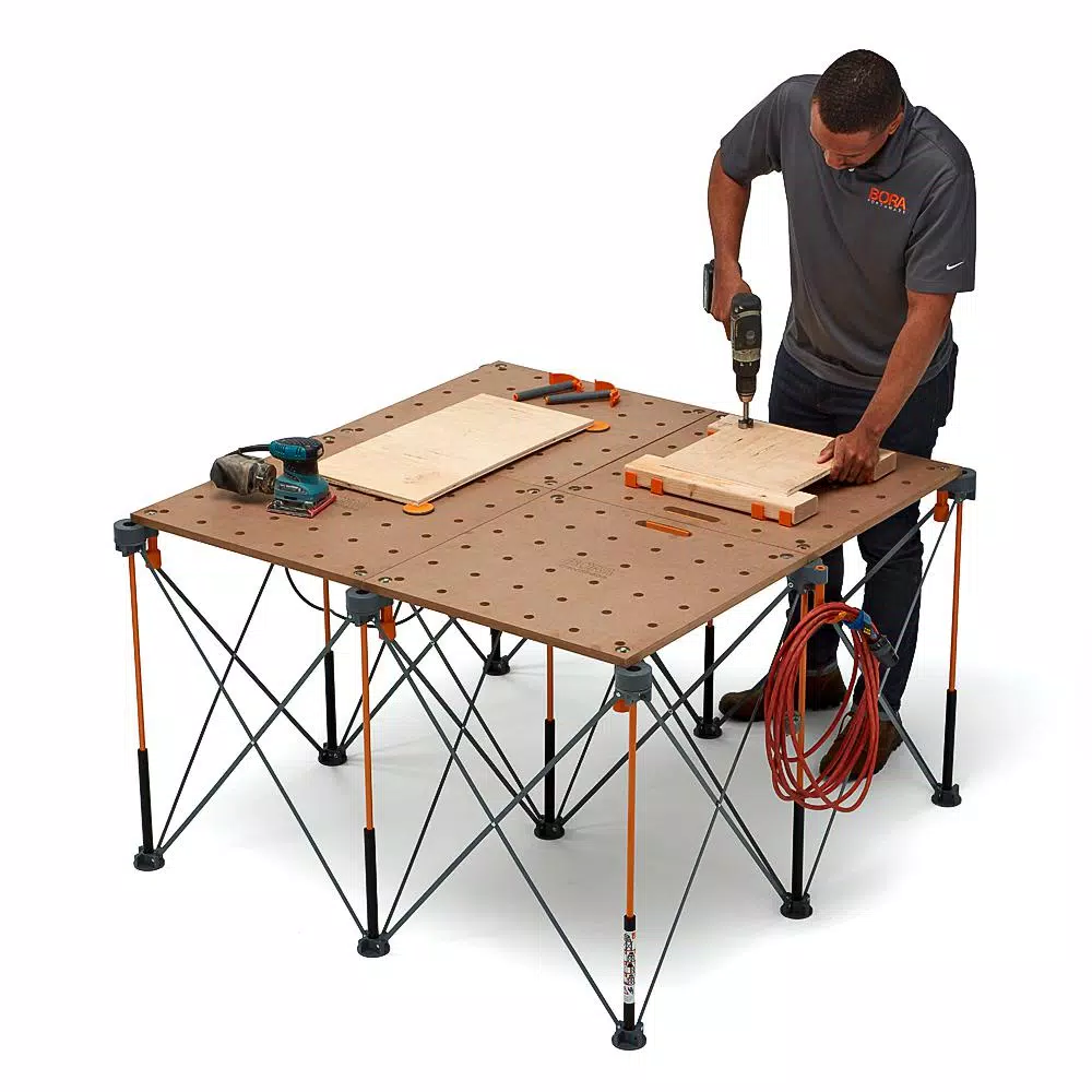 BORA Centipede 24 in. x 48 in. Workbench Top for Sawhorse with 3/4 in. Dog Holes and#8211; XDC Depot