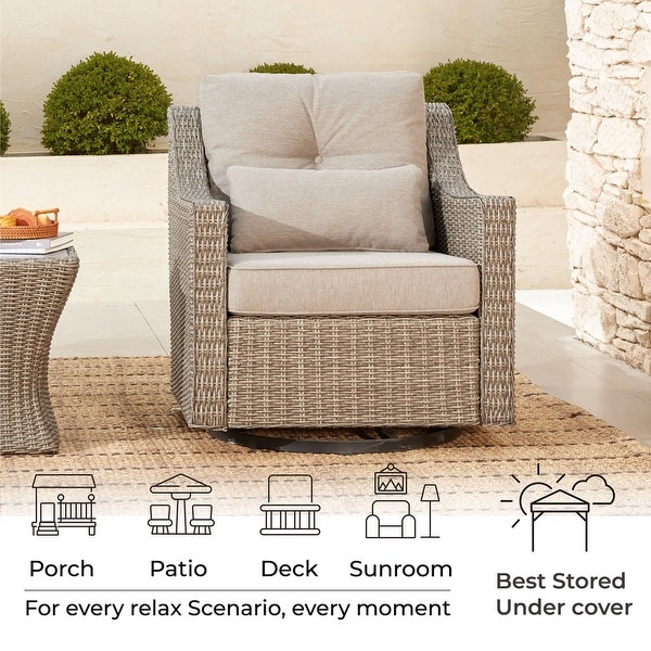 Murphy Outdoor Wicker Patio Furniture Swivel Glider Chair