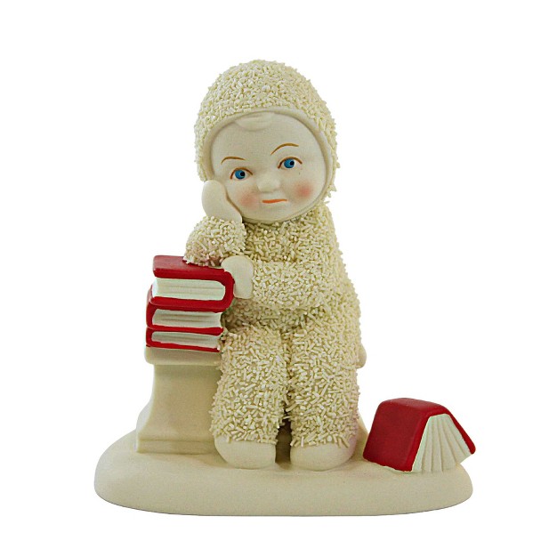 Snowbabies So Many Books So Little Time One Figurine 4 0 Inches Department 56 Reading Leisure 6012349 Porcelain Off white