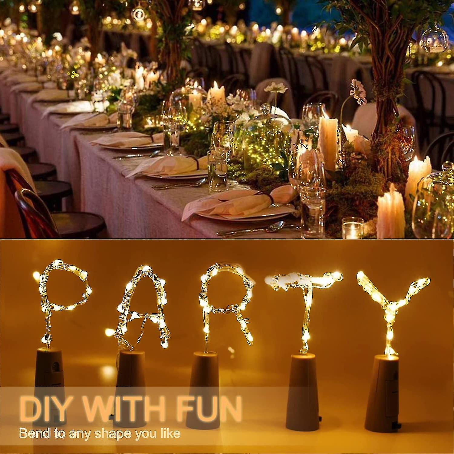 Bottle Lights， Cork Lights For Bottles 2m 20 Led， Operated Nightlights For Diy Bedrooms Parties Wedd