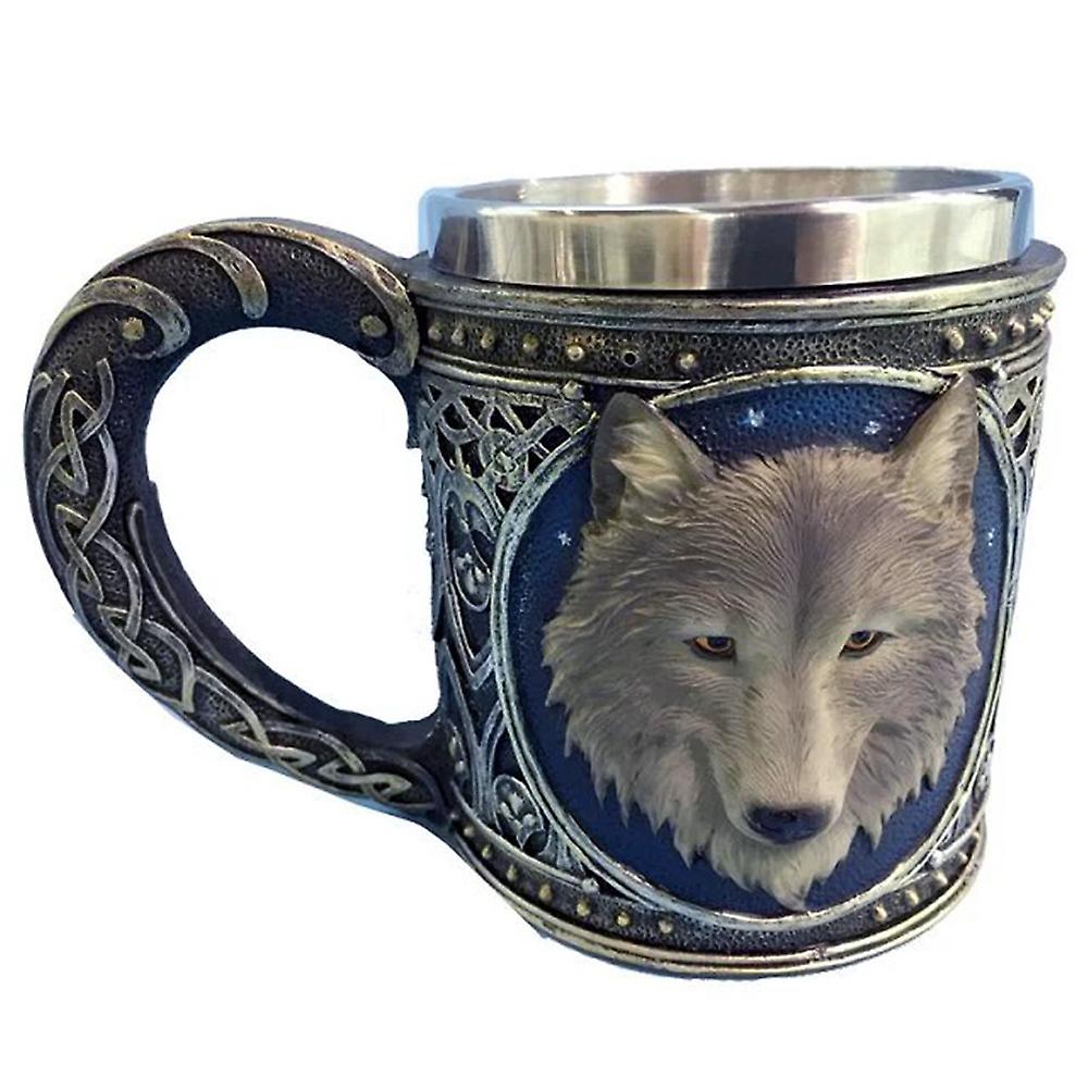 Smart Living Company Ezeso Resin 3d Wolf Coffee Cup Stainless Steel Travel Tea Wine Beer Mugs